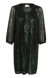 Kaffe KAbolette Sequin Dress (Forest Night)