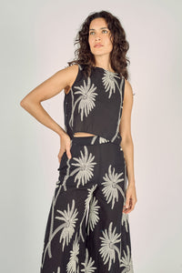 Traffic People crop top. Palm print.