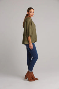 Eb and Ive Studio Relaxed Top (Khaki)