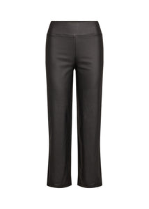 Soya Concept Pam 10 Leather Look Straight Leg Trousers (Black)
