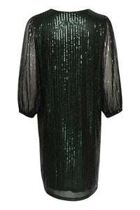 Kaffe KAbolette Sequin Dress (Forest Night)