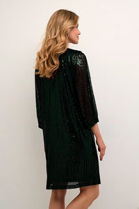 Kaffe KAbolette Sequin Dress (Forest Night)