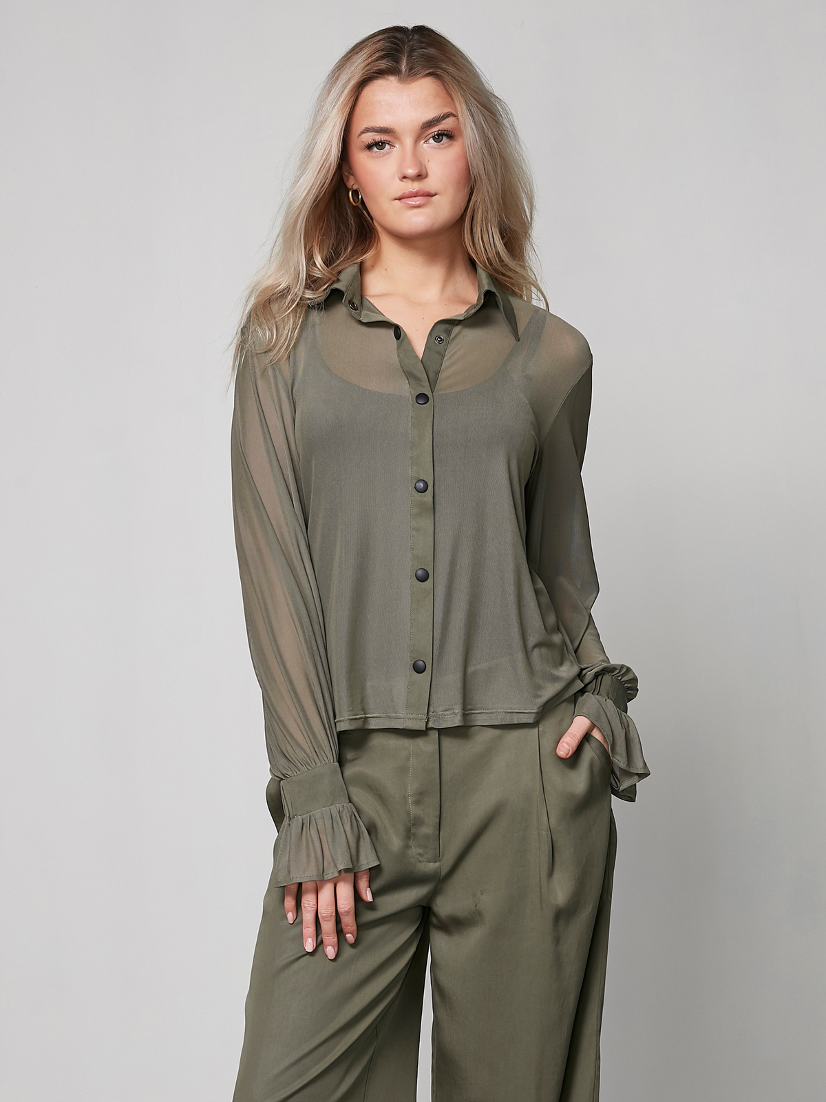 NU Denmark Arja Olive shirt.