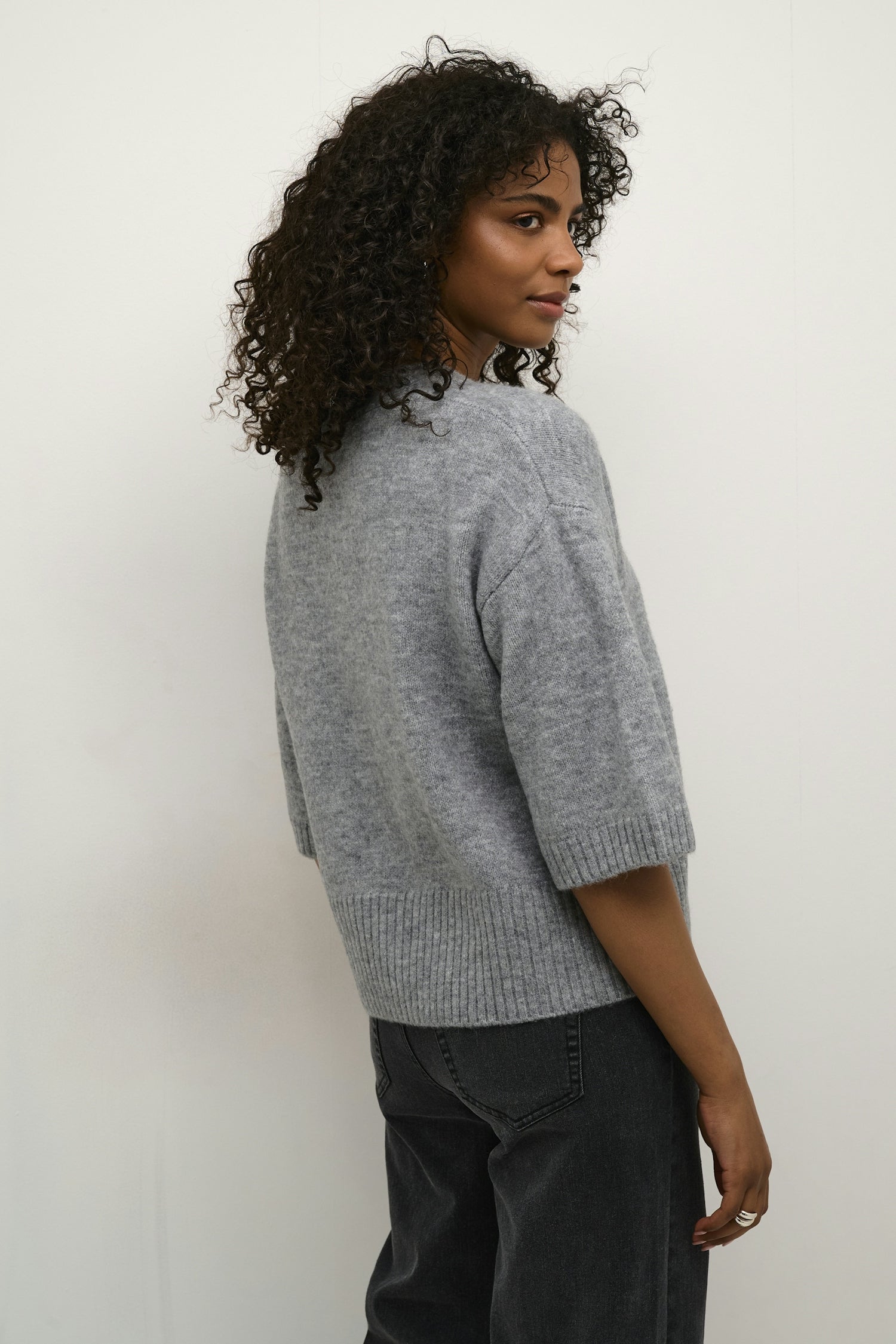 KAFFE KArosie cardigan. Grey Melange.