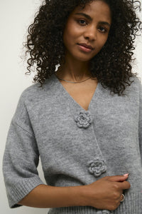 KAFFE KArosie cardigan. Grey Melange.