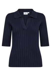 Saint Tropez Juanna polo top. Navy.