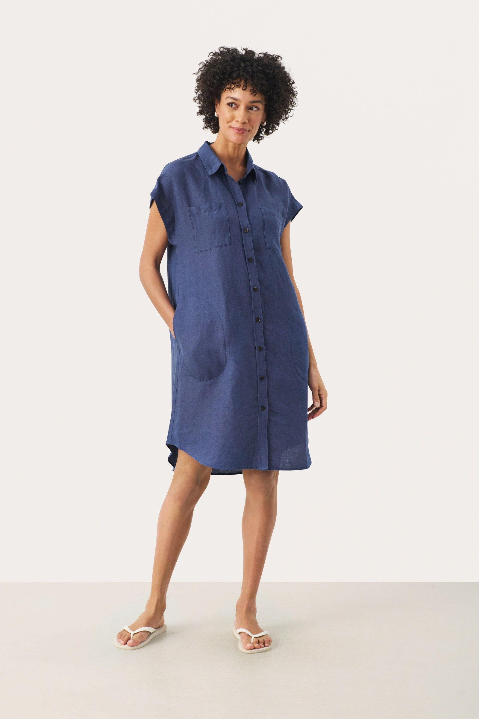 Part Two Ellena Dress. Navy.