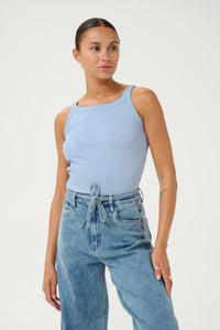 KAFFE KAcarna Tank Top. Soft Chambray.