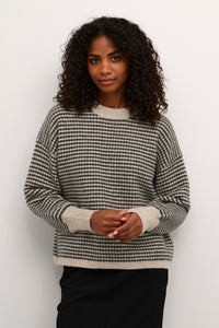 KAFFE KAellery Knit. Feather Grey/black.