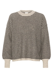 KAFFE KAellery Knit. Feather Grey/black.