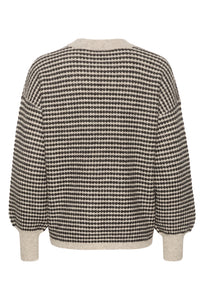 KAFFE KAellery Knit. Feather Grey/black.