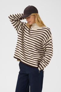 Part Two Lilye jumper. Brown-cream.