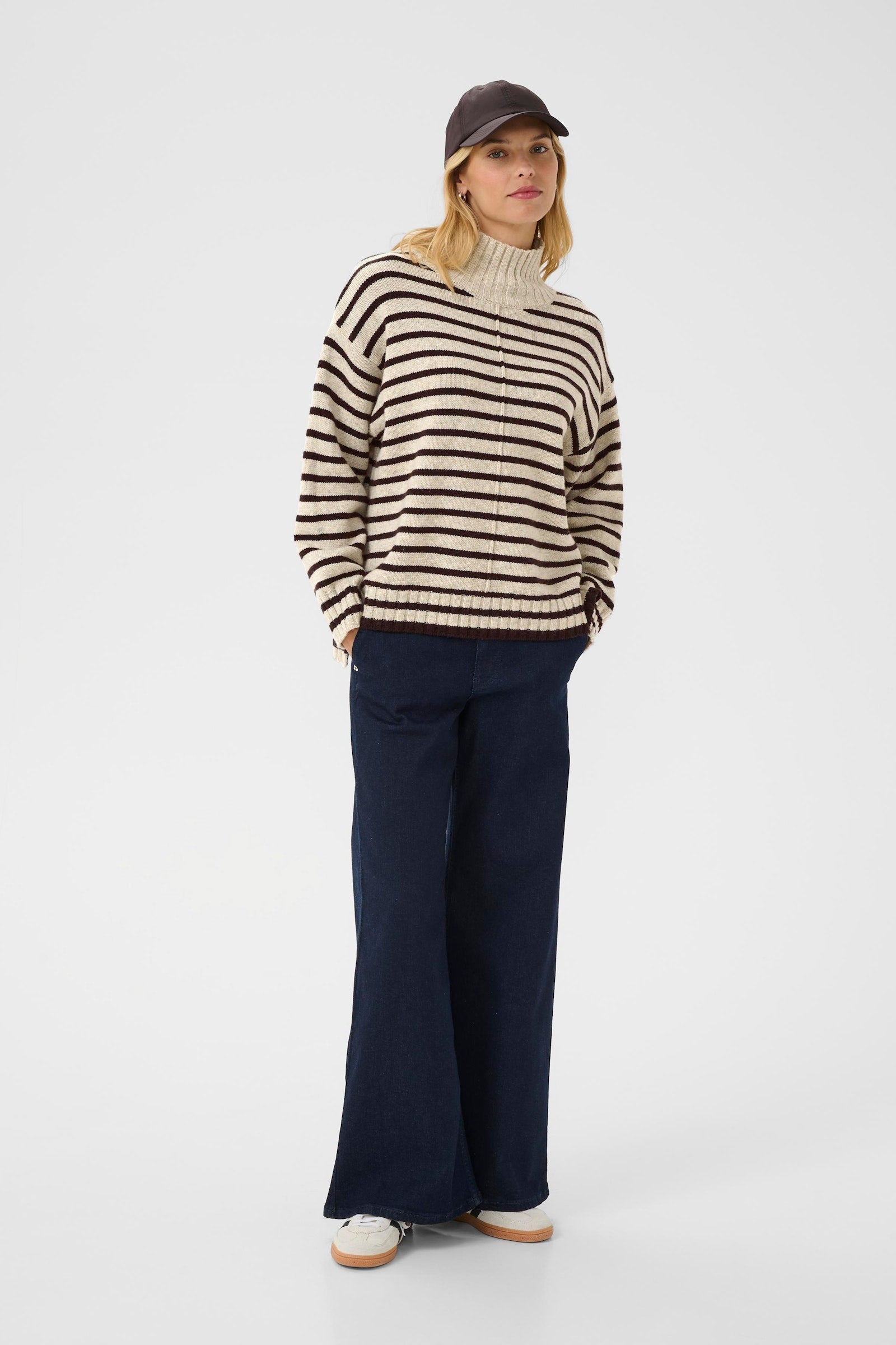 Part Two Lilye jumper. Brown-cream.