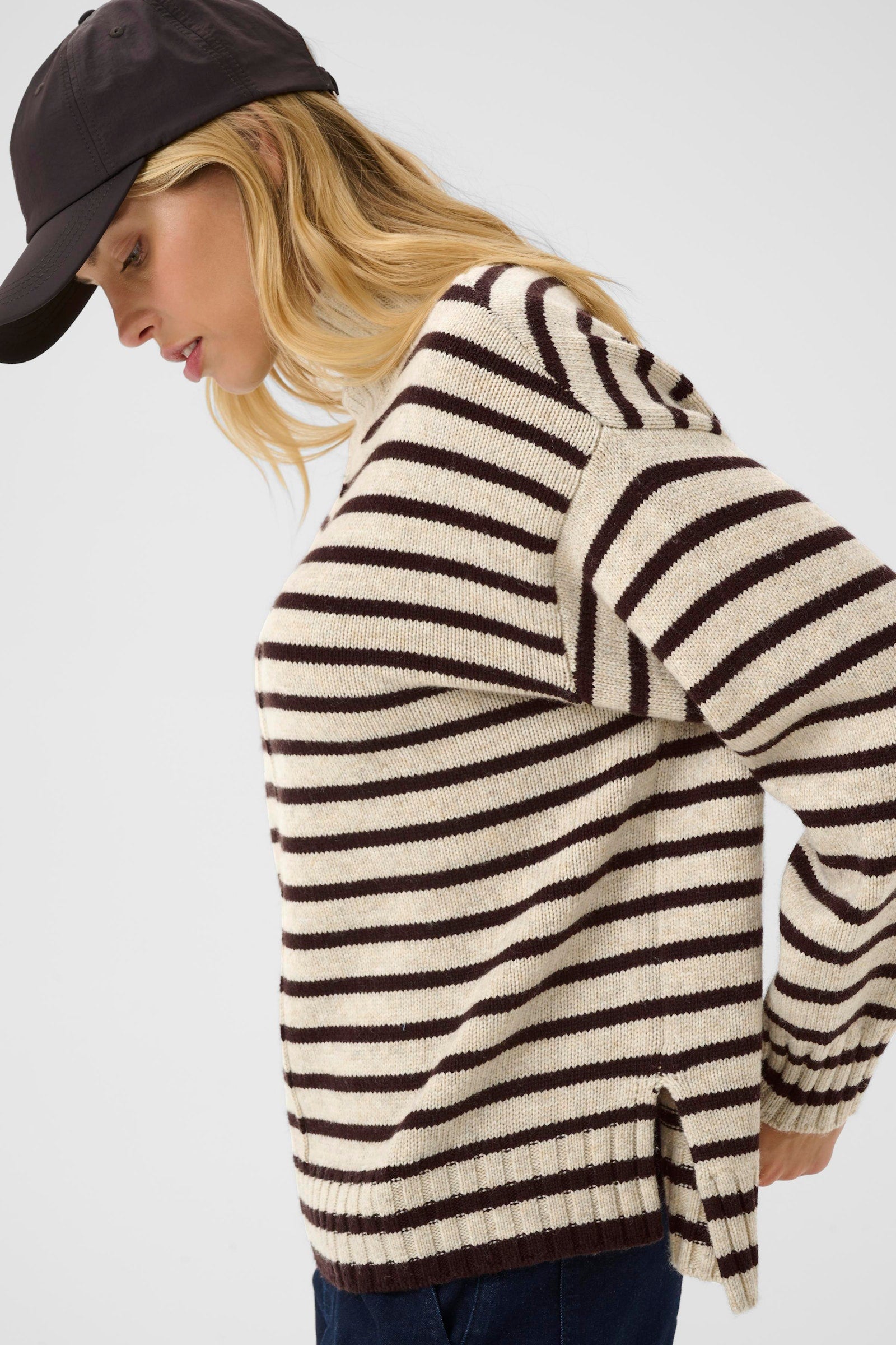 Part Two Lilye jumper. Brown-cream.