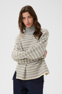 Part Two Lilye jumper. Grey-cream.
