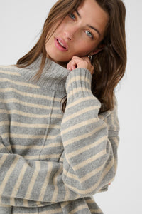 Part Two Lilye jumper. Grey-cream.