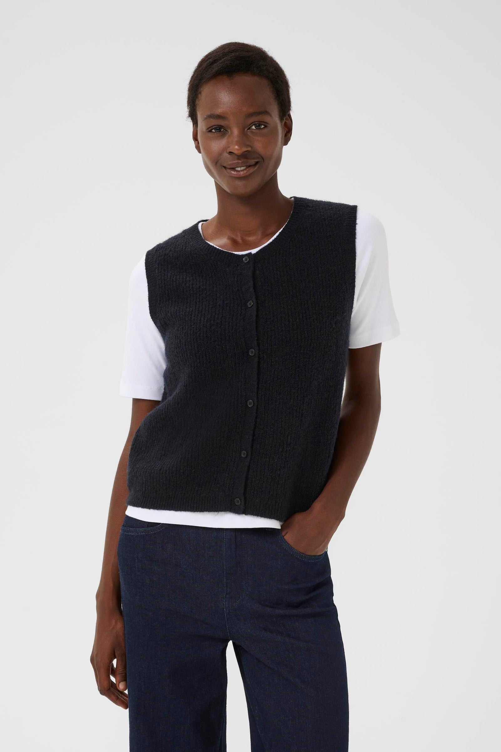 Part Two Pimira Waistcoat. Dark Navy.