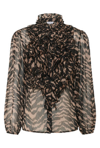 Saint Tropez Lilja Blouse. Black/Coffee.