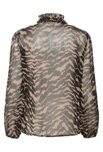 Saint Tropez Lilja Blouse. Black/Coffee.