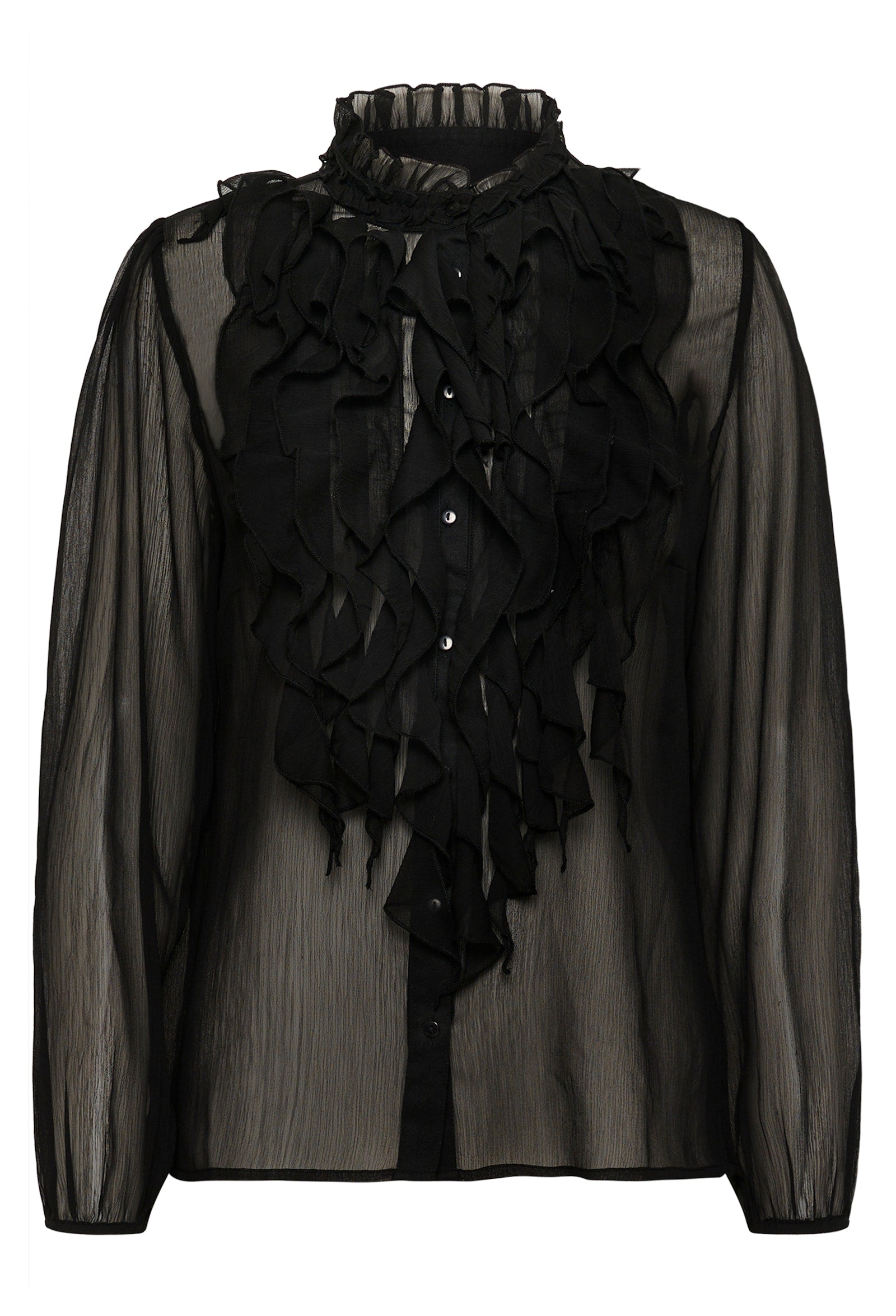 Saint Tropez Black Lilja crinkle shirt.