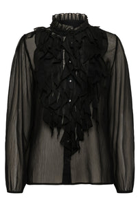 Saint Tropez Black Lilja crinkle shirt.