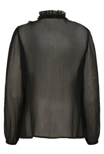Saint Tropez Black Lilja crinkle shirt.