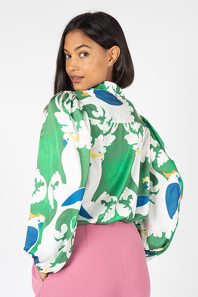 Traffic People TBY 12599 Multi green Blouse.