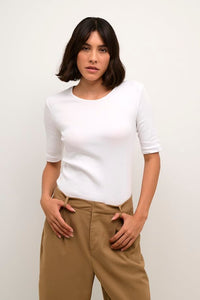 Kaffe  Kacarna sleeve T-shirt. (White)