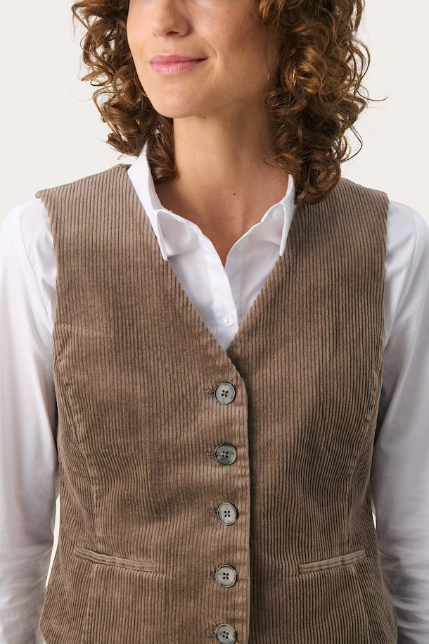 Part Two Linka waistcoat. Walnut.