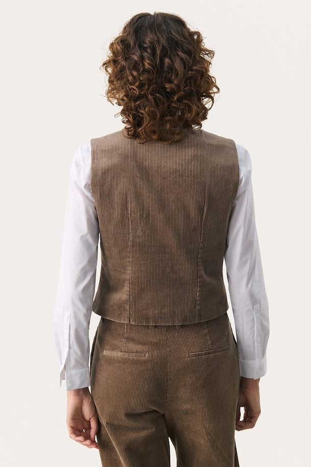 Part Two Linka waistcoat. Walnut.