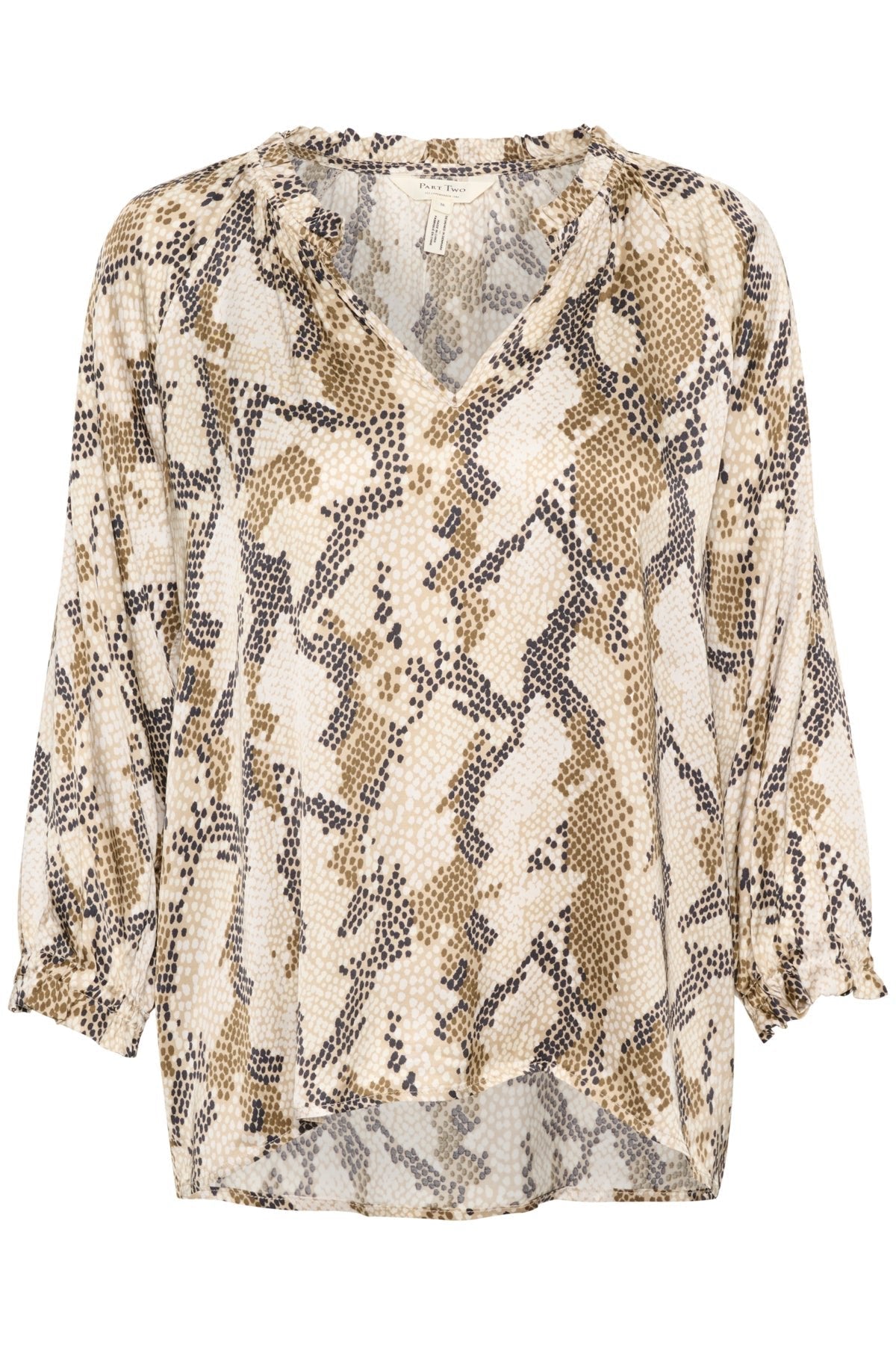 Part Two Elsia blouse. French oak snake print.