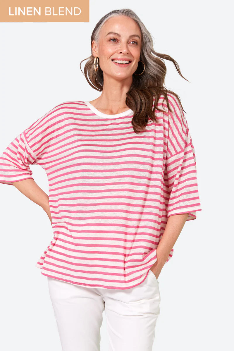 Eb and Ive Intrepid Stripe T-Shirt (Candy)
